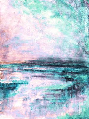 HALCYON 3, COLORIDO ABSTRATO PAISAGEM NUVENS ORGANICO PINTURA