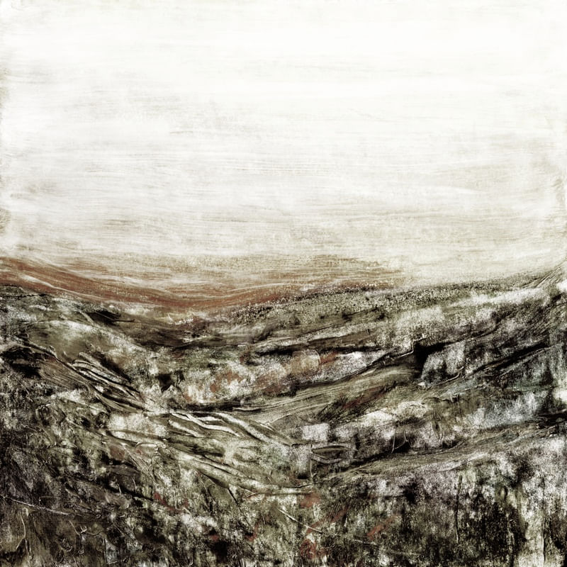 MILES AWAY 7, ABSTRATO PAISAGEM NEUTRO SEPIA NATUREZA PINTURA