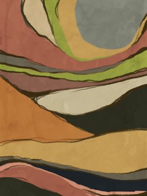 ABSTRATO ONDAS VERDE E LARANJA
