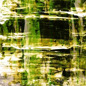 ABYSS 2 VERDE QUADRADO, ABSTRATO BOTANICO ORGANICO PINCELADAS PINTURA
