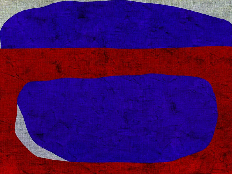 ABSTRACT ART LANDSCAPE 1 - BLUE AND RED 06 / 02