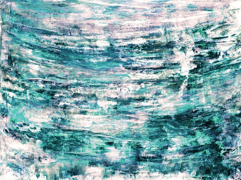 THE NITTY GRITTY CERCETA TURQUESA, OCEANO FLUXO ONDAS MARE ORGANICO PINTURA