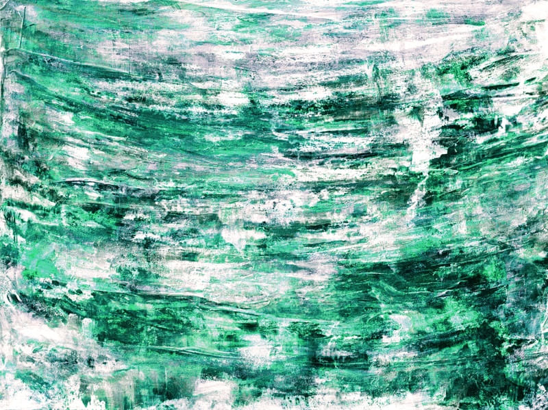 THE NITTY GRITTY ESMERALDA VERDE, OCEANO FLUXO ONDAS MARE ORGANICO PINTURA