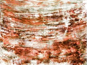 THE NITTY GRITTY LARANJA FERRUGEM, ELEGANTE FLUXO ABSTRATO ORGANICO PINTURA