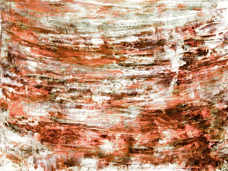 THE NITTY GRITTY LARANJA FERRUGEM, ELEGANTE FLUXO ABSTRATO ORGANICO PINTURA