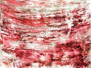 THE NITTY GRITTY VERMELHO ROSA, ELEGANTE FLUXO ABSTRATO ORGANICO PINTURA
