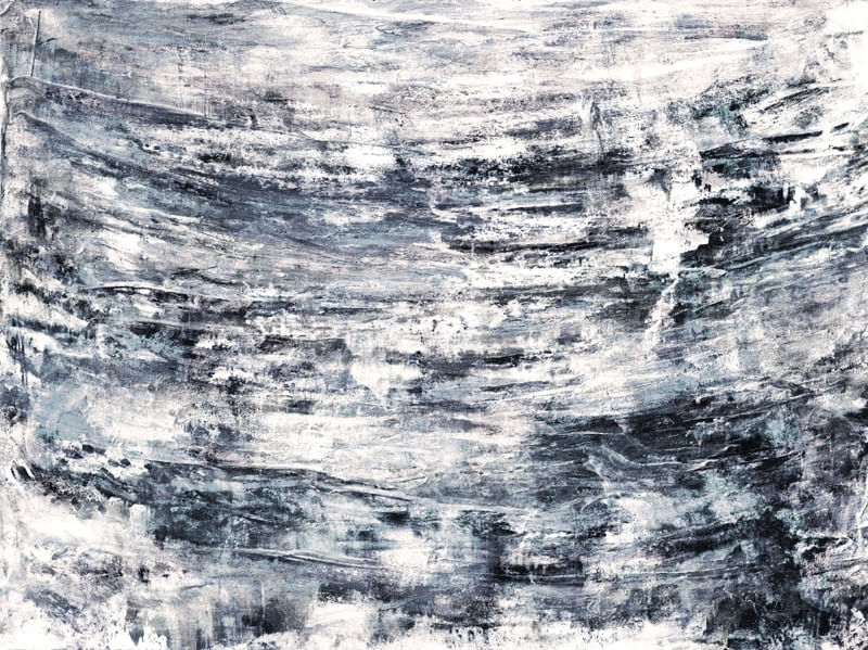 THE NITTY GRITTY NEUTRO PRETO E BRANCO, ELEGANTE FLUXO ABSTRATO ORGANICO PINTURA