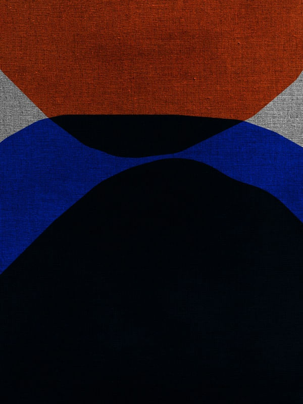ABSTRACT ART PORTRAIT - ORANGE AND BLUE 01