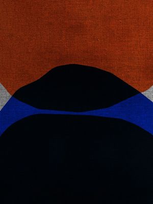 ABSTRACT ART PORTRAIT - ORANGE AND BLUE 02