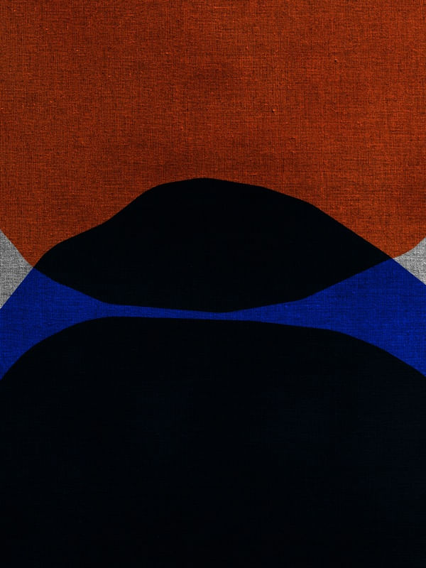 ABSTRACT ART PORTRAIT - ORANGE AND BLUE 02