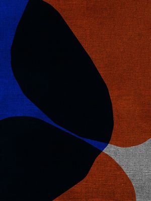 ABSTRACT ART PORTRAIT - ORANGE AND BLUE 03