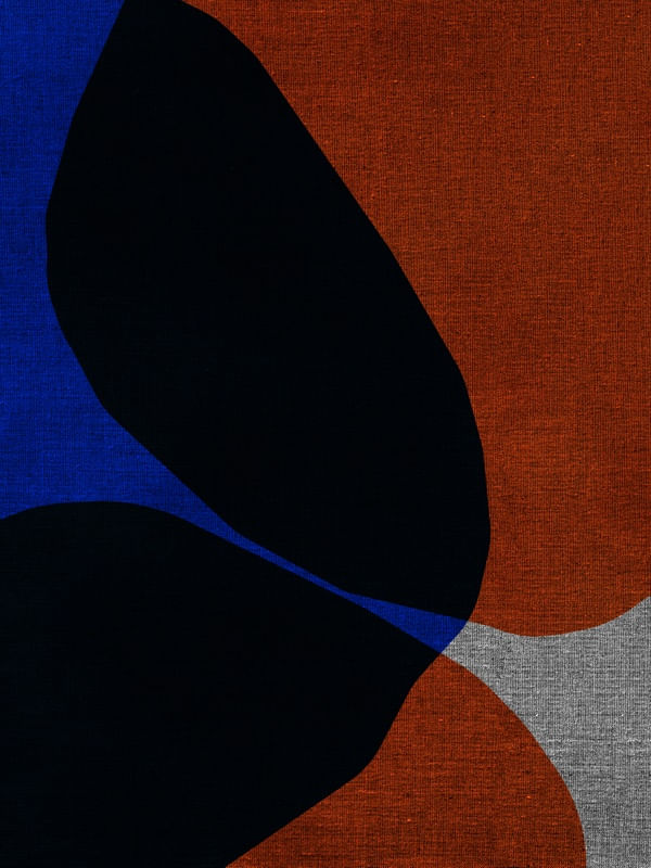 ABSTRACT ART PORTRAIT - ORANGE AND BLUE 03