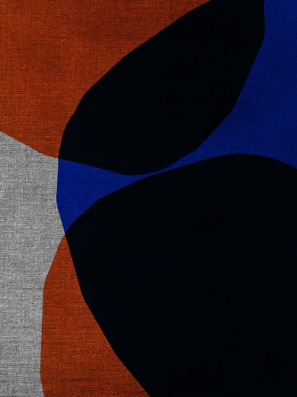 ABSTRACT ART PORTRAIT - ORANGE AND BLUE 04
