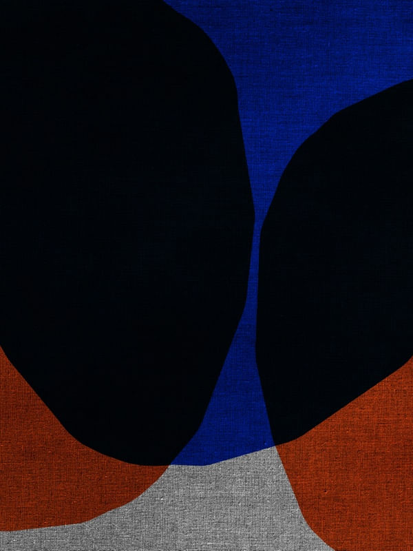 ABSTRACT ART PORTRAIT - ORANGE AND BLUE 05