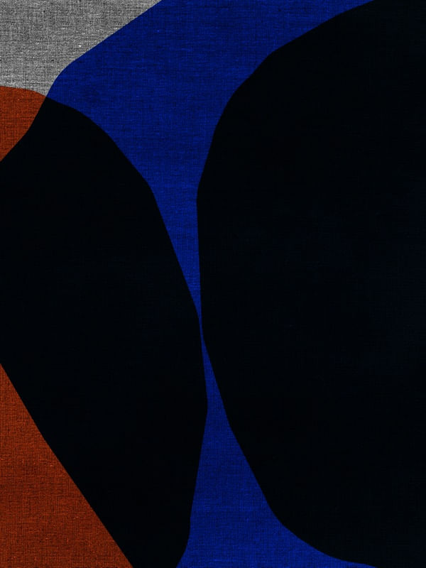 ABSTRACT ART PORTRAIT - ORANGE AND BLUE 06