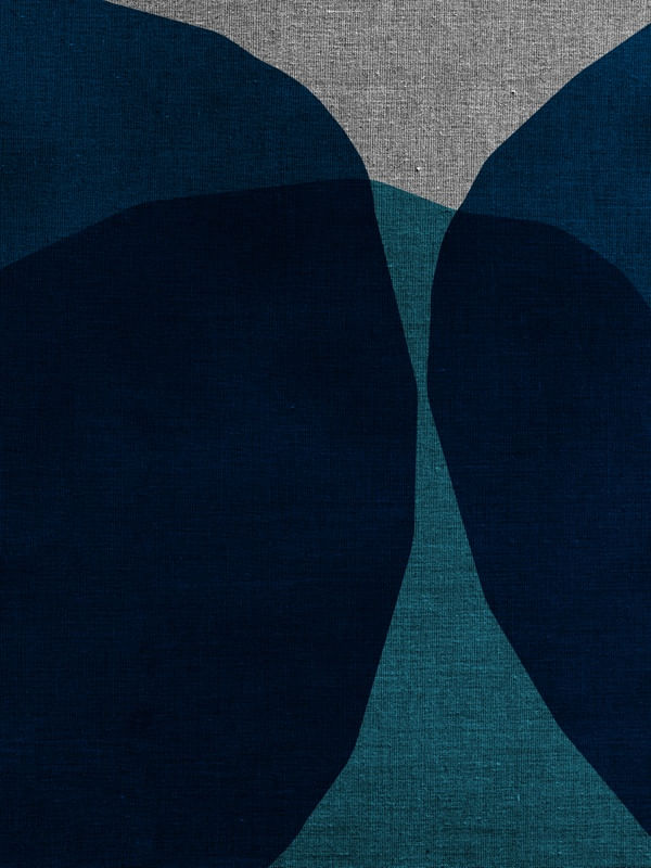 ABSTRACT ART PORTRAIT - BLUE AND GREEN V6