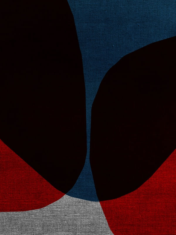 ABSTRACT ART PORTRAIT - ORANGE AND BLUE V2