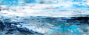 SAILOR'S DELIGHT 3 PANORAMICO INDIGO AZUL, OCEANO DE PRAIA ABSTRATO PINTURA