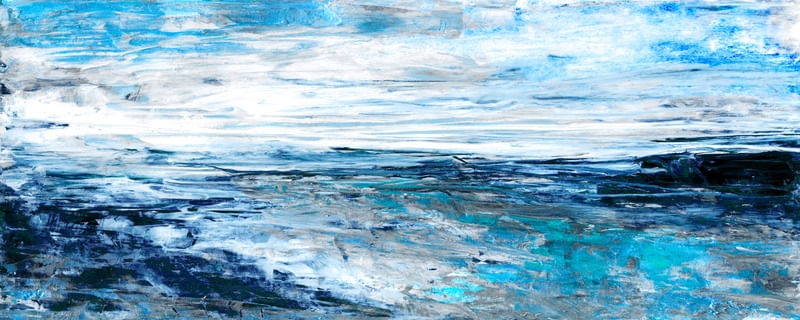 SAILOR'S DELIGHT 3 PANORAMICO INDIGO AZUL, OCEANO DE PRAIA ABSTRATO PINTURA