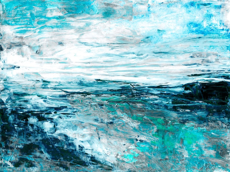 SAILOR'S DELIGHT 4 PAISAGEM TURQUESA AZUL, OCEANO DE PRAIA ABSTRATO PINTURA