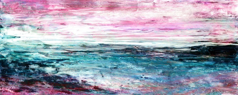 SAILOR'S DELIGHT 6 PANORAMICO ROSA AZUL, OCEANO DE PRAIA ABSTRATO PINTURA