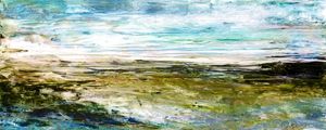 SAILOR'S DELIGHT 7 PANORAMICO VERDE TURQUESA, OCEANO DE PRAIA ABSTRATO PINTURA