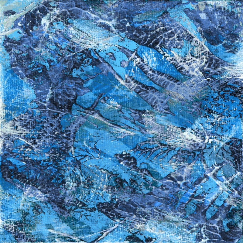 LIFE AQUATICA 8 AZUL INDIGO, ORGANICO TEXTURIZADO ABSTRATO PINTURA