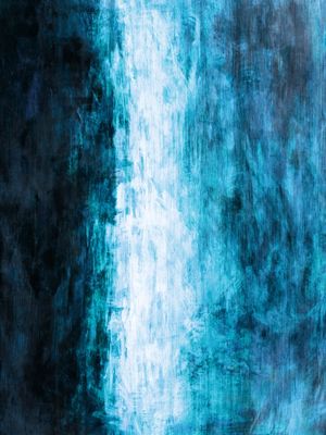 MIDNIGHT WATERFALL TURQUESA AZUL, ABSTRATO ORGANICO PINTURA