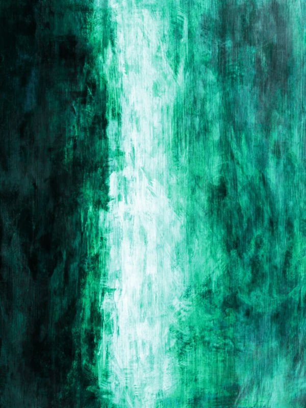 MIDNIGHT WATERFALL ESMERALDA VERDE, ABSTRATO ORGANICO PINTURA