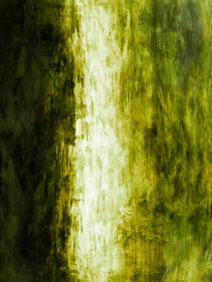 MIDNIGHT WATERFALL ABACATE SELVA VERDE, ABSTRATO ORGANICO PINTURA