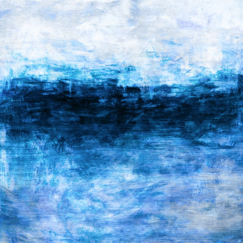 ODYSSEY 6 QUADRADO, ABSTRATO OCEANO MARE COLORIDO PINTURA
