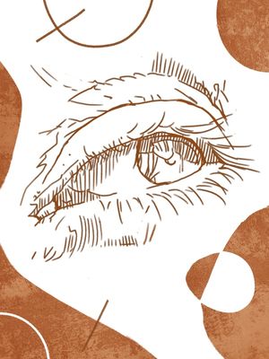 OLHO LINE ART MONOCROMATICO - 2D - 90X120 - 01 CR