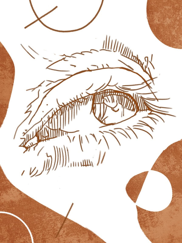 OLHO LINE ART MONOCROMATICO - 2D - 90X120 - 01 CR
