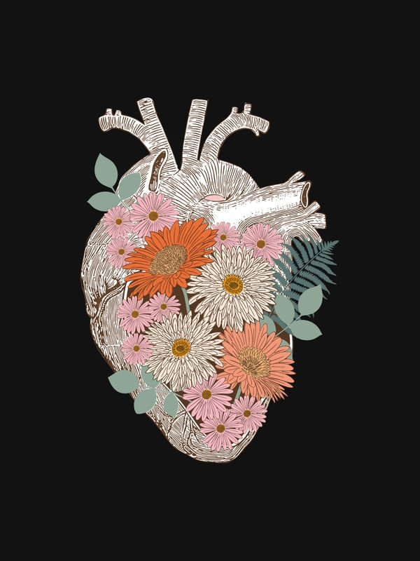 CORAÇÃO FLORAL VINTAGE