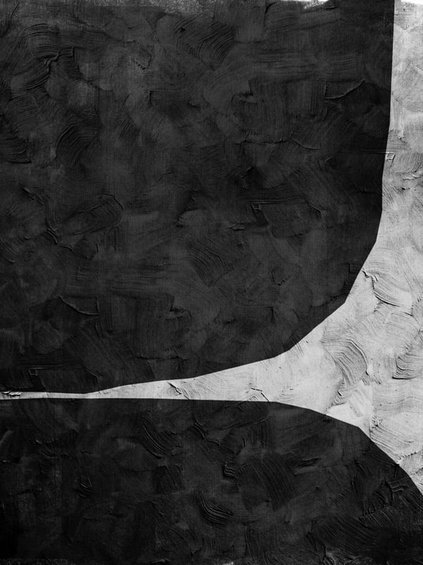 BLACK AND WHITE ABSTRACT ART - SHAPES AND BRUSHES - 1001