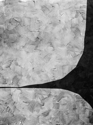 BLACK AND WHITE ABSTRACT ART - SHAPES AND BRUSHES - 1002