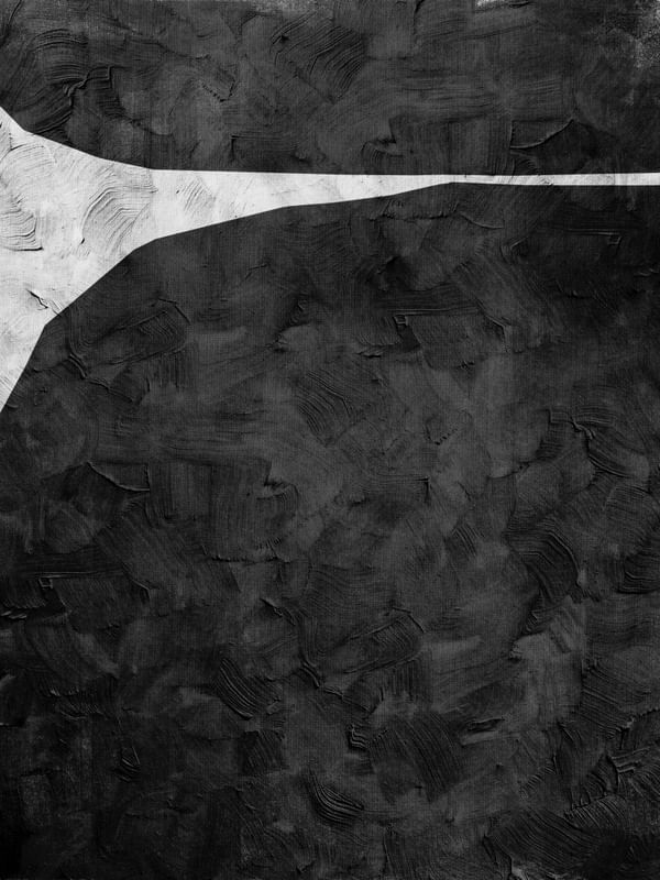 BLACK AND WHITE ABSTRACT ART - SHAPES AND BRUSHES - 1009
