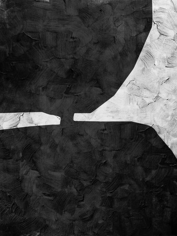 BLACK AND WHITE ABSTRACT ART - SHAPES AND BRUSHES - 1011