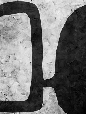 BLACK AND WHITE ABSTRACT ART - SHAPES AND BRUSHES - 1015
