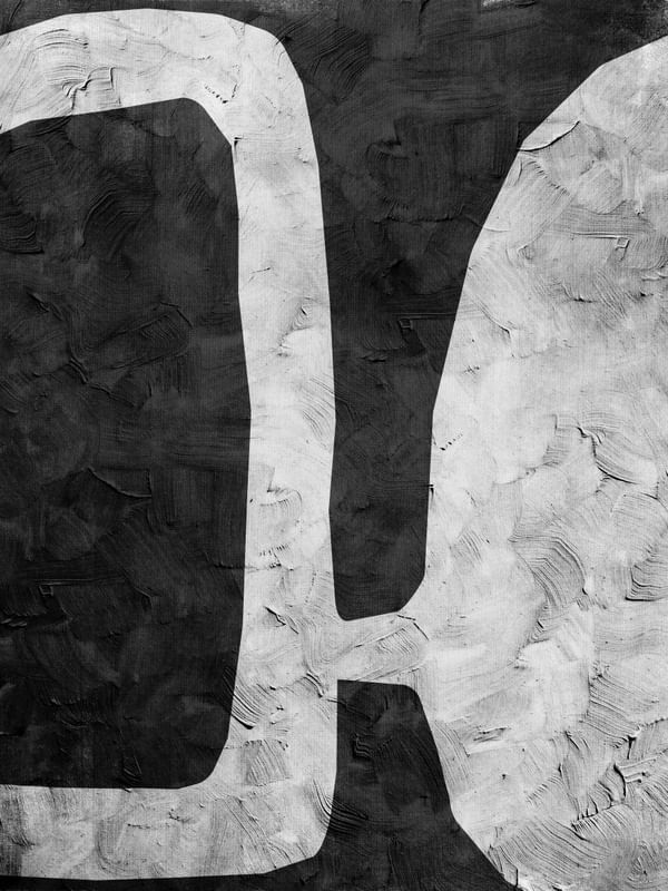 BLACK AND WHITE ABSTRACT ART - SHAPES AND BRUSHES - 1016