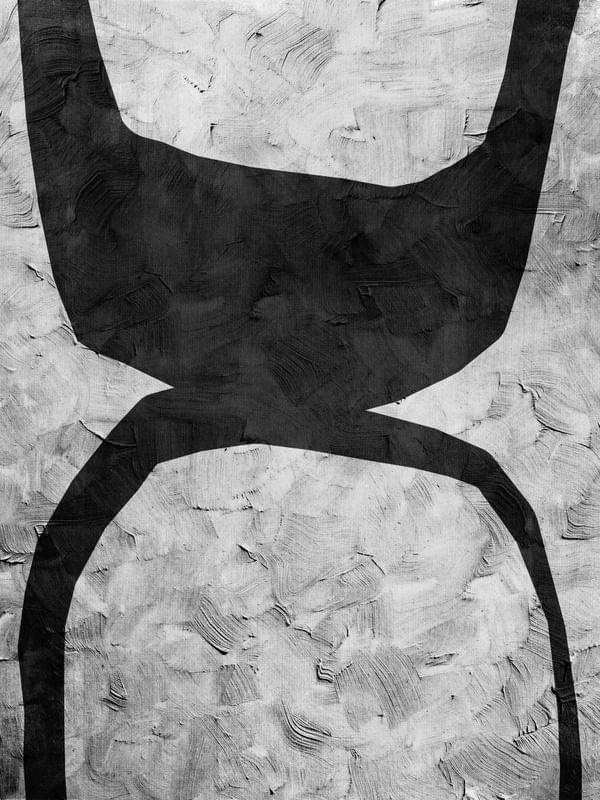 BLACK AND WHITE ABSTRACT ART - SHAPES AND BRUSHES - 1017