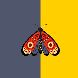 BORBOLETA EM ROXO E AMARELO