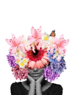 GIRL WITH A FLOWER HEAD I
