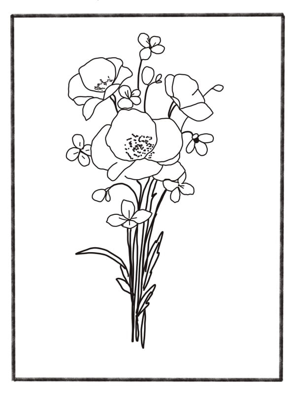 DIFERENTES FLORES EM PRETO E BRANCO