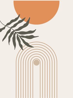 ABSTRATA ARTE BOHO - SOL E MONTANHA MID CENTURY 02