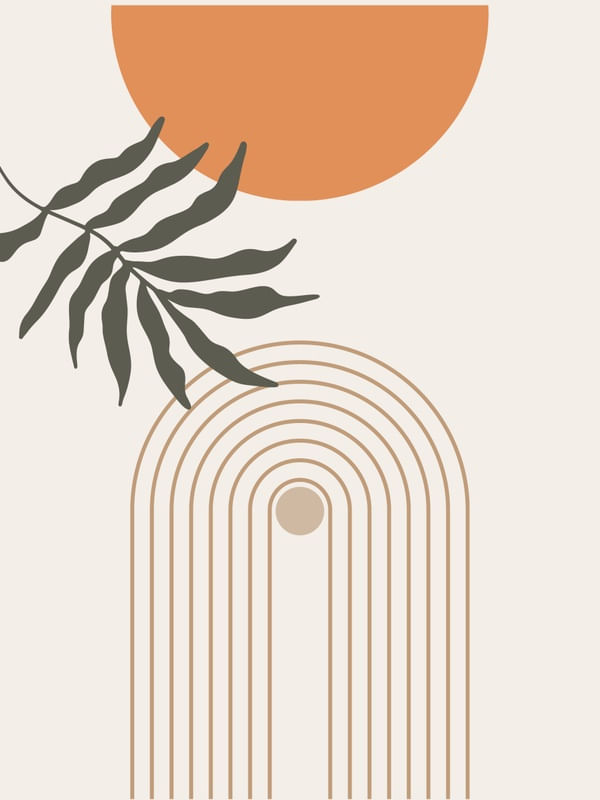 ABSTRATA ARTE BOHO - SOL E MONTANHA MID CENTURY 02