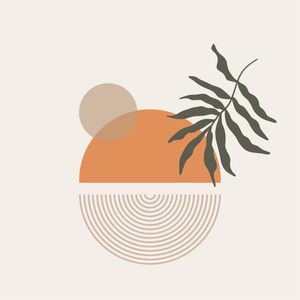 ABSTRATA ARTE BOHO - SOL E MONTANHA MID CENTURY 001