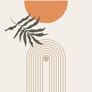 ABSTRATA ARTE BOHO - SOL E MONTANHA MID CENTURY 002