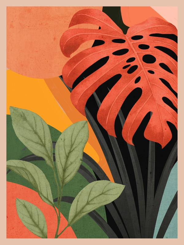 ABSTRACT ART TROPICAL LEAVES 109
