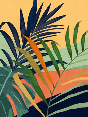 ABSTRACT ART TROPICAL LEAVES 117